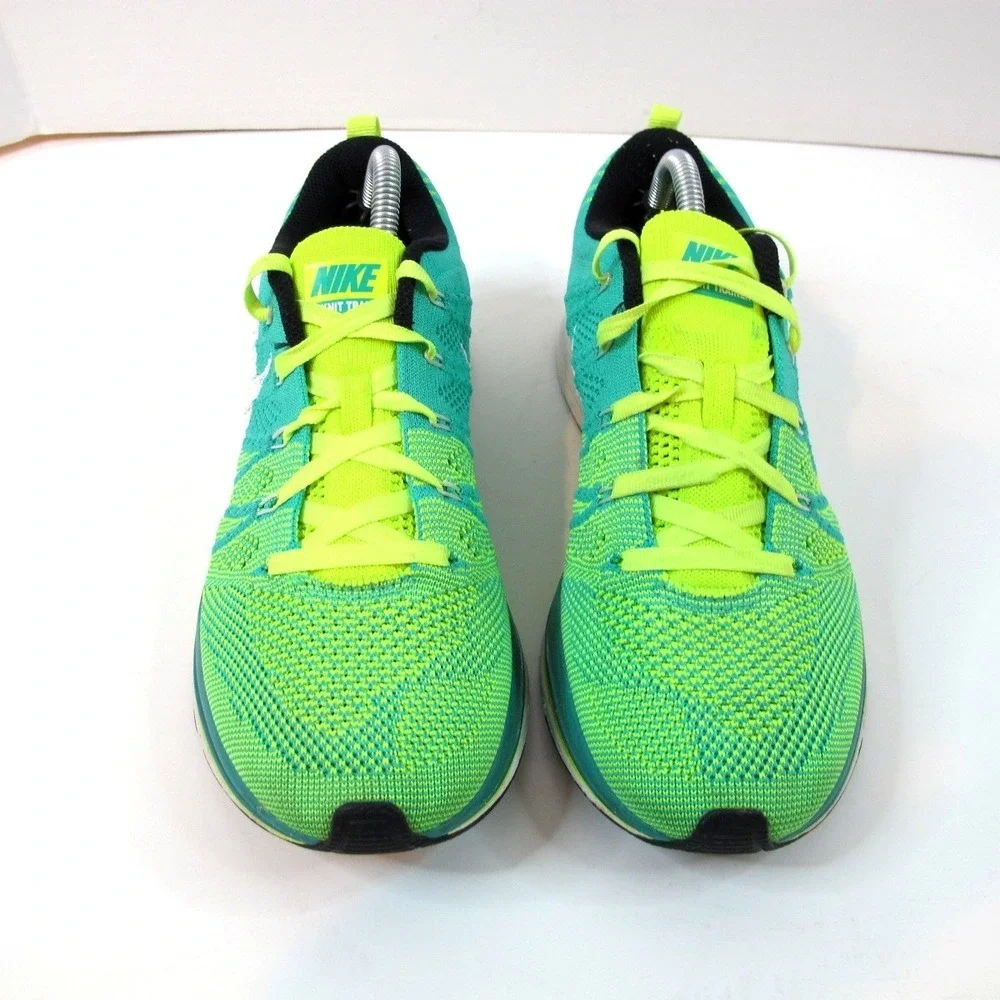 Nike Flykknit Trainer 532984-713 Volt White Atomic Teal Women's‎ 7.5 Men's 6
